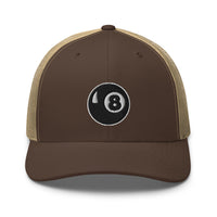 trucker hat featuring 8 Ball Pool Billiards Embroidered Retro embroidered artwork, product image 15