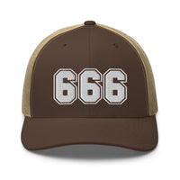 trucker hat featuring White 666 Number of the Beast Embroidered Retro embroidered artwork, product image 14