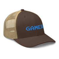 trucker hat featuring 8 Bit Gamer Embroidered Retro embroidered artwork, product image 16