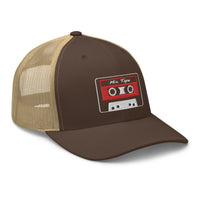 trucker hat featuring 80's Style Retro Cassette Mix Tape Embroidered Retro embroidered artwork, product image 15
