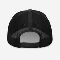 Navy trucker hat featuring True Crime Blood Drop embroidered artwork, product image 3