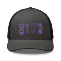 trucker hat featuring Purple Vertical Stripe Goth embroidered artwork, product image 10