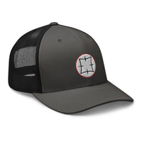 trucker hat featuring Ancient Japanese Symbol Embroidered Samurai embroidered artwork, product image 10
