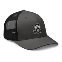trucker hat featuring White Bio Hazard Gas Mask Embroidered Retro embroidered artwork, product image 10