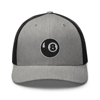 trucker hat featuring 8 Ball Pool Billiards Embroidered Retro embroidered artwork, product image 21