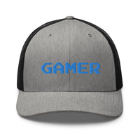 trucker hat featuring 8 Bit Gamer Embroidered Retro embroidered artwork, product image 21