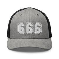 trucker hat featuring White 666 Number of the Beast Embroidered Retro embroidered artwork, product image 20