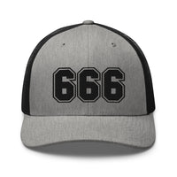 trucker hat featuring Black 666 Number of the Beast Embroidered Retro embroidered artwork, product image 21
