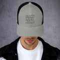 Black/ White trucker hat featuring Otaku オタク Anime embroidered artwork, product image 2