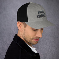 Black/ White trucker hat featuring Detective Style embroidered artwork, product image 2