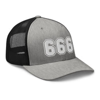 trucker hat featuring White 666 Number of the Beast Embroidered Retro embroidered artwork, product image 21