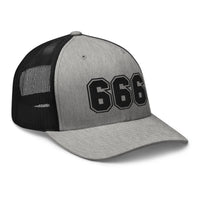 trucker hat featuring Black 666 Number of the Beast Embroidered Retro embroidered artwork, product image 22