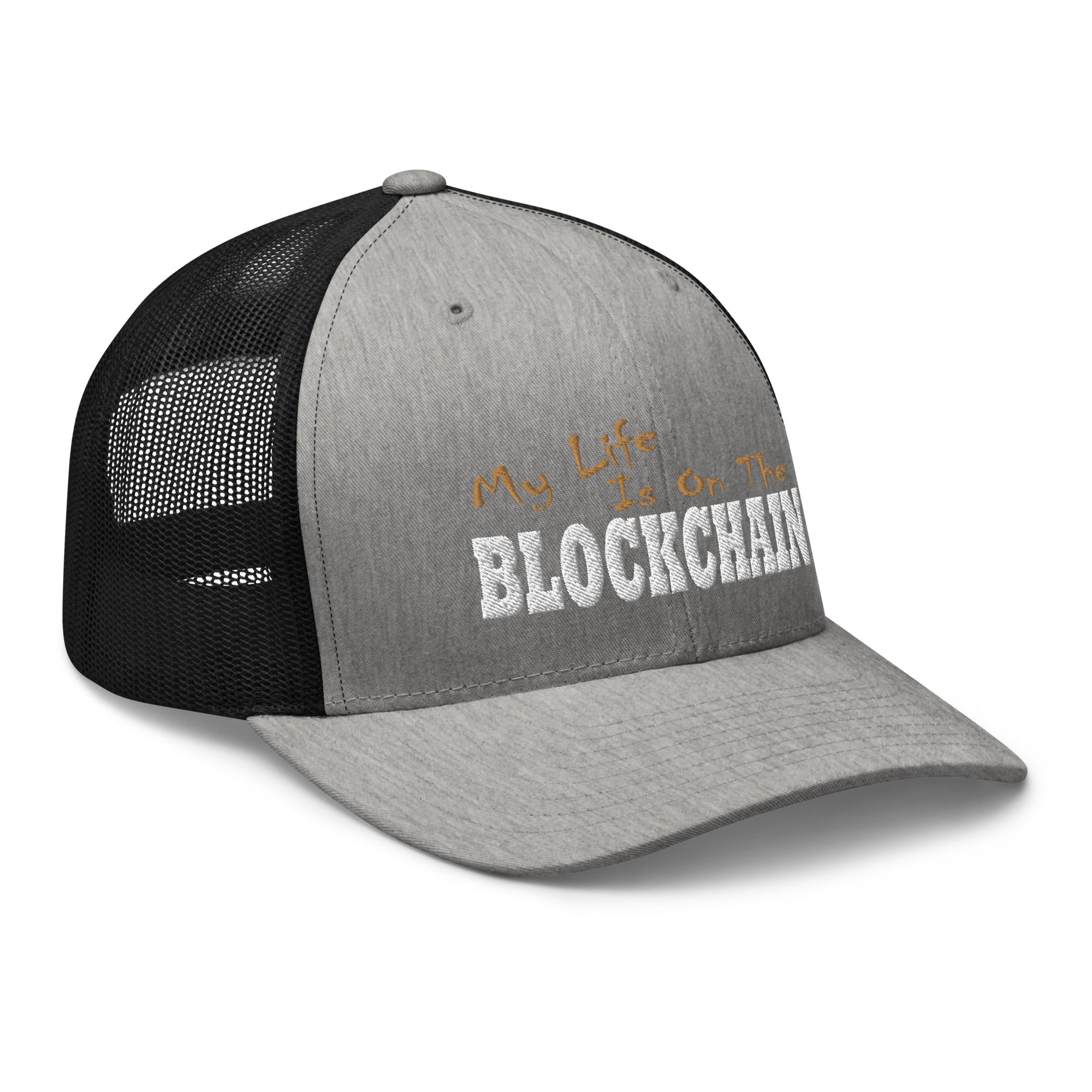 My Life is on the Blockchain Crypto Satire Bitcoin Trucker Cap Snapback Hat