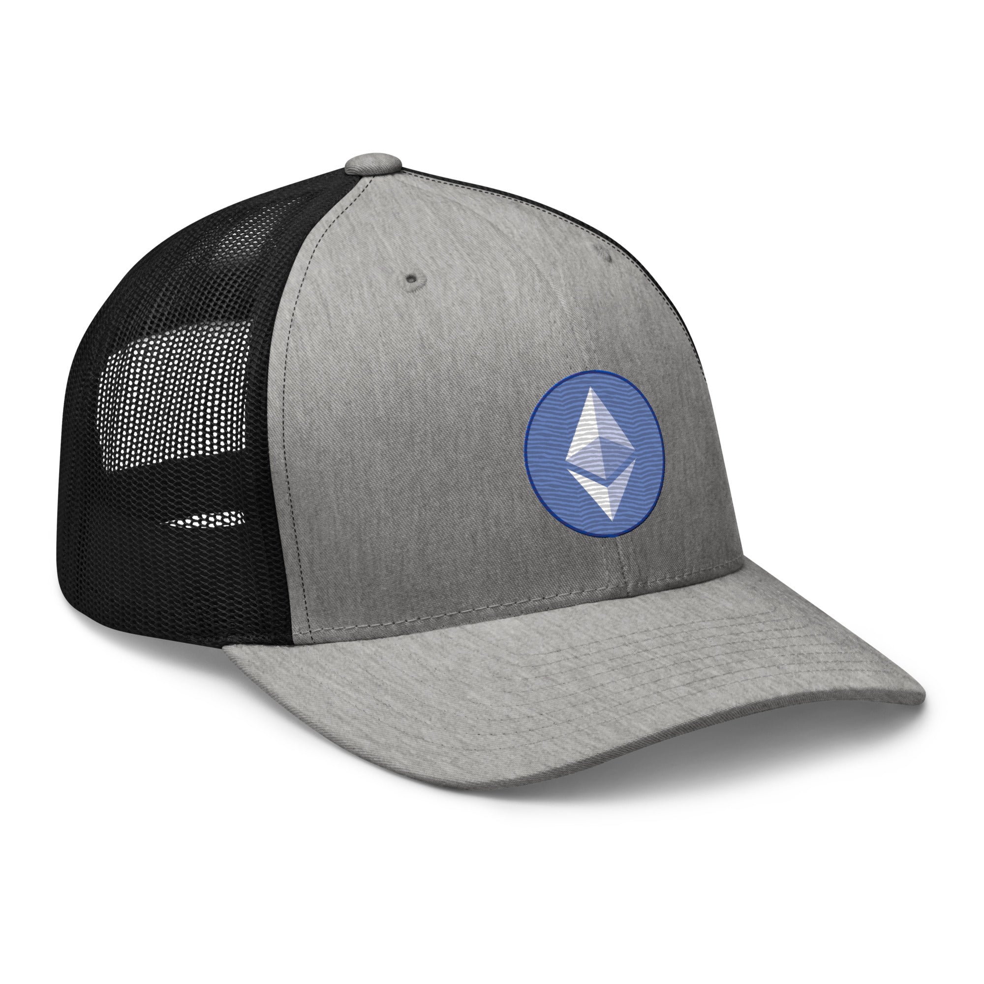 ETH Ethereum Round Logo Cryptocurrency Symbol Trucker Cap Snapback Hat