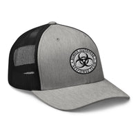 Heather Grey/White trucker hat featuring Zombie Outbreak Response Team embroidered artwork, product image 8