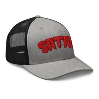 trucker hat featuring Satan Blood Drip embroidered artwork, product image 9