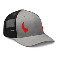 trucker hat featuring Red Devil Horns embroidered artwork, product image 9