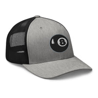 trucker hat featuring Black 8 Ball Billiards embroidered artwork, product image 9