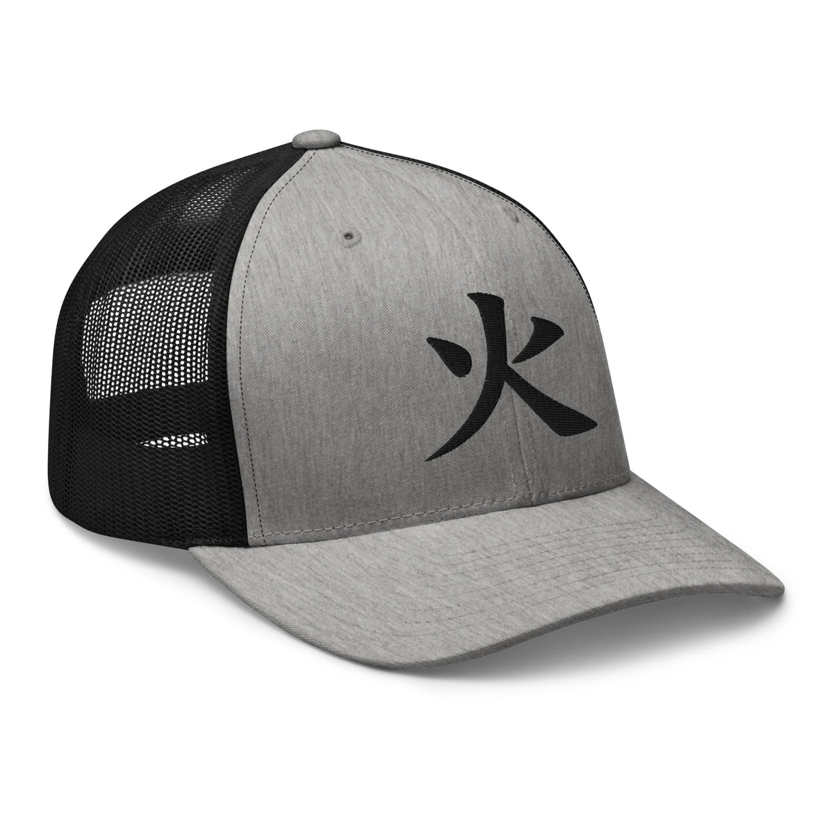 trucker hat featuring Fire Kanji Symbol 火 embroidered artwork, product image 8