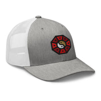 trucker hat featuring Yin Yang embroidered artwork, product image 9