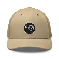 trucker hat featuring 8 Ball Pool Billiards Embroidered Retro embroidered artwork, product image 23