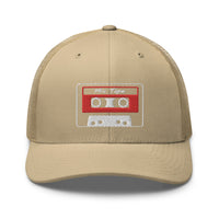 trucker hat featuring 80's Style Retro Cassette Mix Tape Embroidered Retro embroidered artwork, product image 22