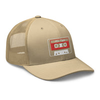 trucker hat featuring 80's Style Retro Cassette Mix Tape Embroidered Retro embroidered artwork, product image 23