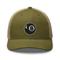 trucker hat featuring 8 Ball Pool Billiards Embroidered Retro embroidered artwork, product image 25