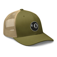 trucker hat featuring 8 Ball Pool Billiards Embroidered Retro embroidered artwork, product image 26