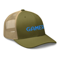 trucker hat featuring 8 Bit Gamer Embroidered Retro embroidered artwork, product image 26