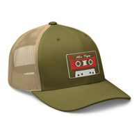 trucker hat featuring 80's Style Retro Cassette Mix Tape Embroidered Retro embroidered artwork, product image 25