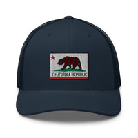 Charcoal/ Black trucker hat featuring California U.S. State Flag Embroidered Retro embroidered artwork, product image 5
