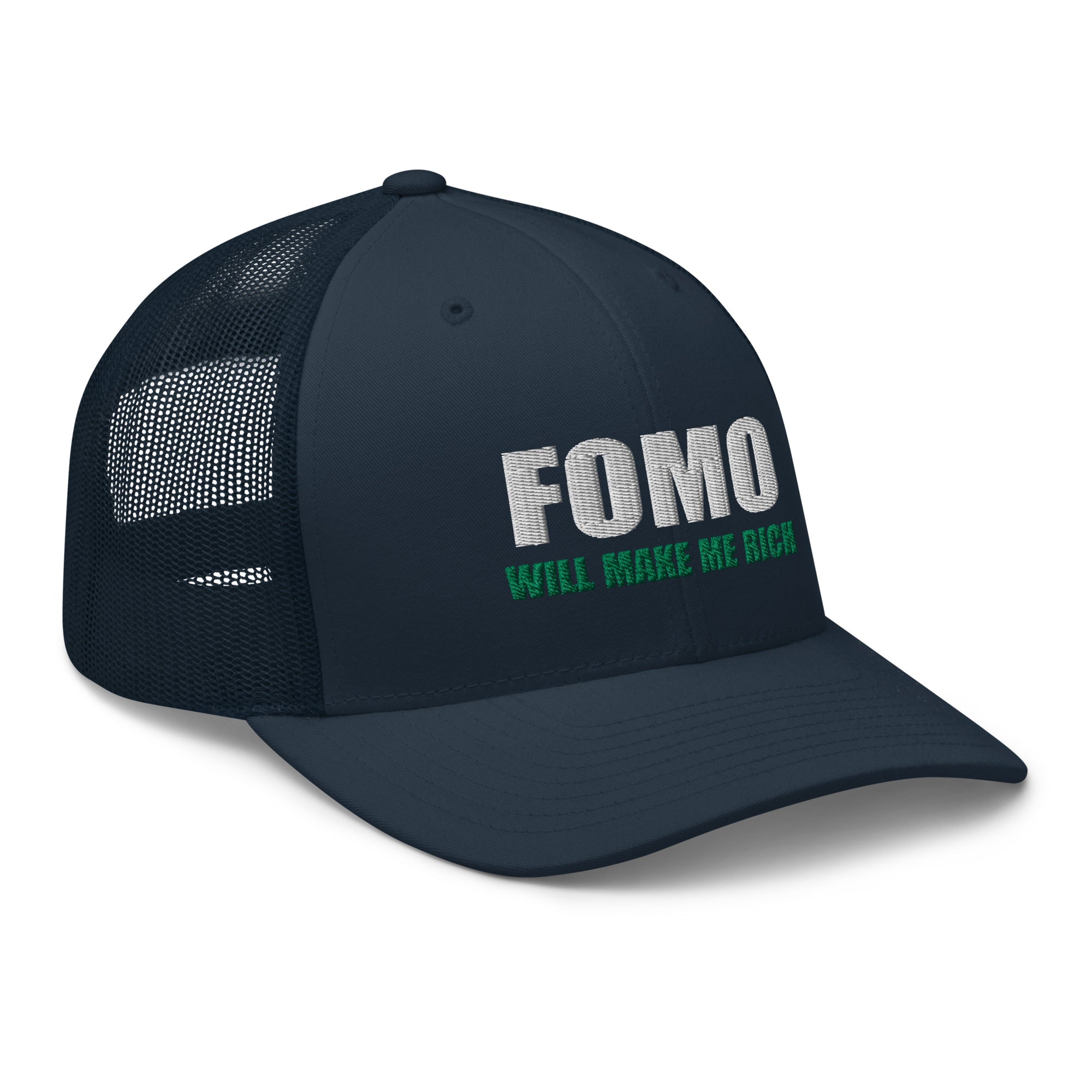 FOMO In Crypto Will Make Me Rich Bitcoin Bull Run Trucker Cap Snapback Hat