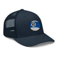 Pink trucker hat featuring Ten Ball Billiards embroidered artwork, product image 5