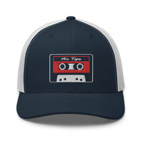 Rustic Orange/ Khaki trucker hat featuring 80's Style Retro Cassette Mix Tape Embroidered Retro embroidered artwork, product image 8