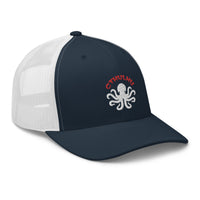 Heather/ Black trucker hat featuring Cthulhu The Elder Gods Embroidered Retro embroidered artwork, product image 8