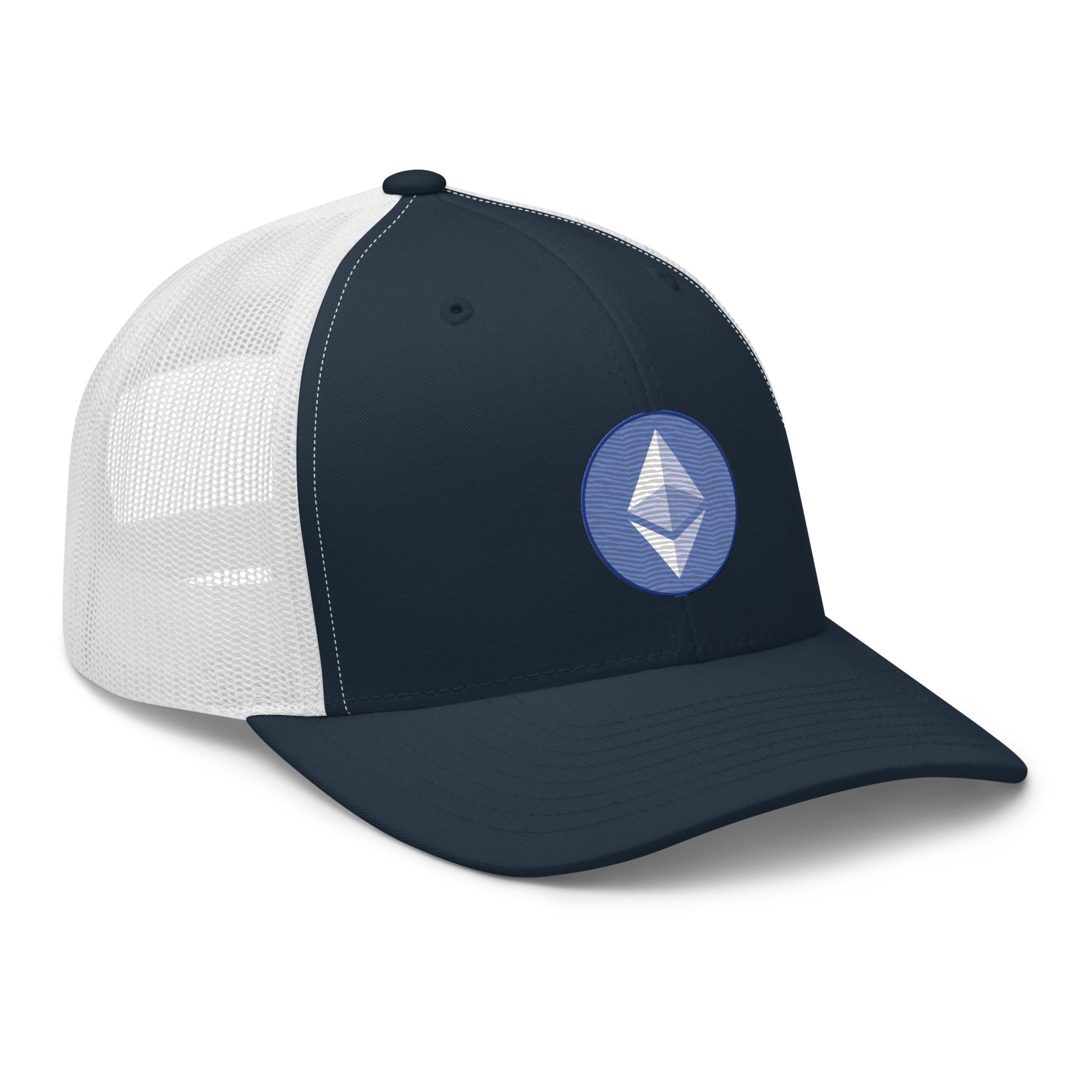 ETH Ethereum Round Logo Cryptocurrency Symbol Trucker Cap Snapback Hat