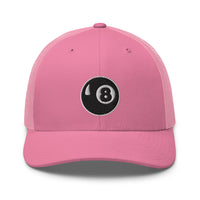 trucker hat featuring 8 Ball Pool Billiards Embroidered Retro embroidered artwork, product image 19