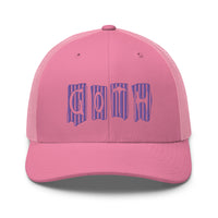 trucker hat featuring Purple Vertical Stripe Goth embroidered artwork, product image 13