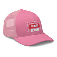 trucker hat featuring 80's Style Retro Cassette Mix Tape Embroidered Retro embroidered artwork, product image 19