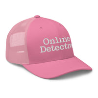 trucker hat featuring Online Detective embroidered artwork, product image 8