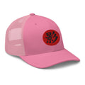 White trucker hat featuring Shadow Kanji 影 (Kage) Trucker embroidered artwork, product image 7
