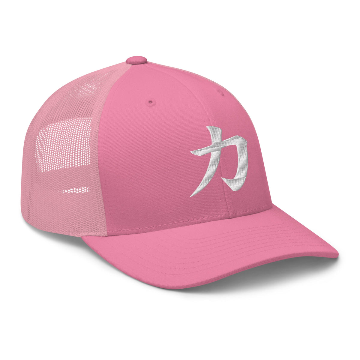 trucker hat featuring Japanese Kanji Power 力 embroidered artwork, product image 8