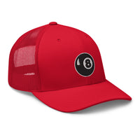 trucker hat featuring 8 Ball Pool Billiards Embroidered Retro embroidered artwork, product image 14