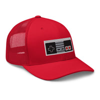 trucker hat featuring Classic 80's Game Controller Embroidered Retro embroidered artwork, product image 13