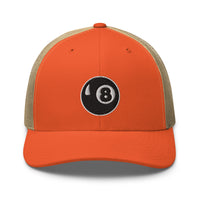 trucker hat featuring 8 Ball Pool Billiards Embroidered Retro embroidered artwork, product image 17