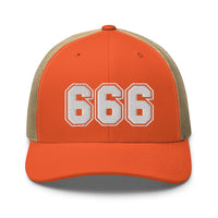 trucker hat featuring White 666 Number of the Beast Embroidered Retro embroidered artwork, product image 16