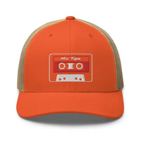 trucker hat featuring 80's Style Retro Cassette Mix Tape Embroidered Retro embroidered artwork, product image 16