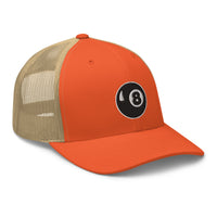 trucker hat featuring 8 Ball Pool Billiards Embroidered Retro embroidered artwork, product image 18