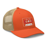 trucker hat featuring 80's Style Retro Cassette Mix Tape Embroidered Retro embroidered artwork, product image 17
